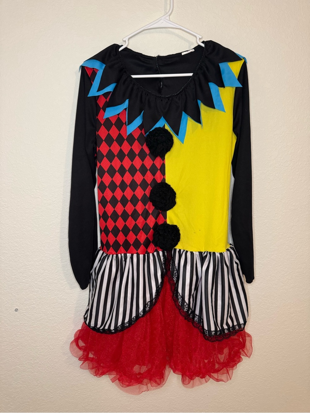 Harlequin Jester Dress in Red, Yellow & Black by